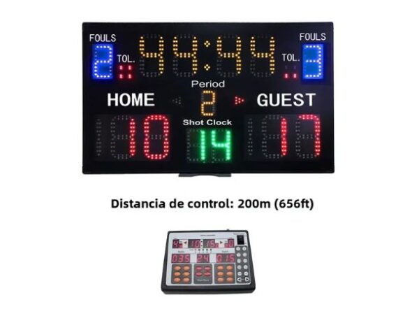 Marcador Digital LED de baloncesto con batería integrada - Imagen 2